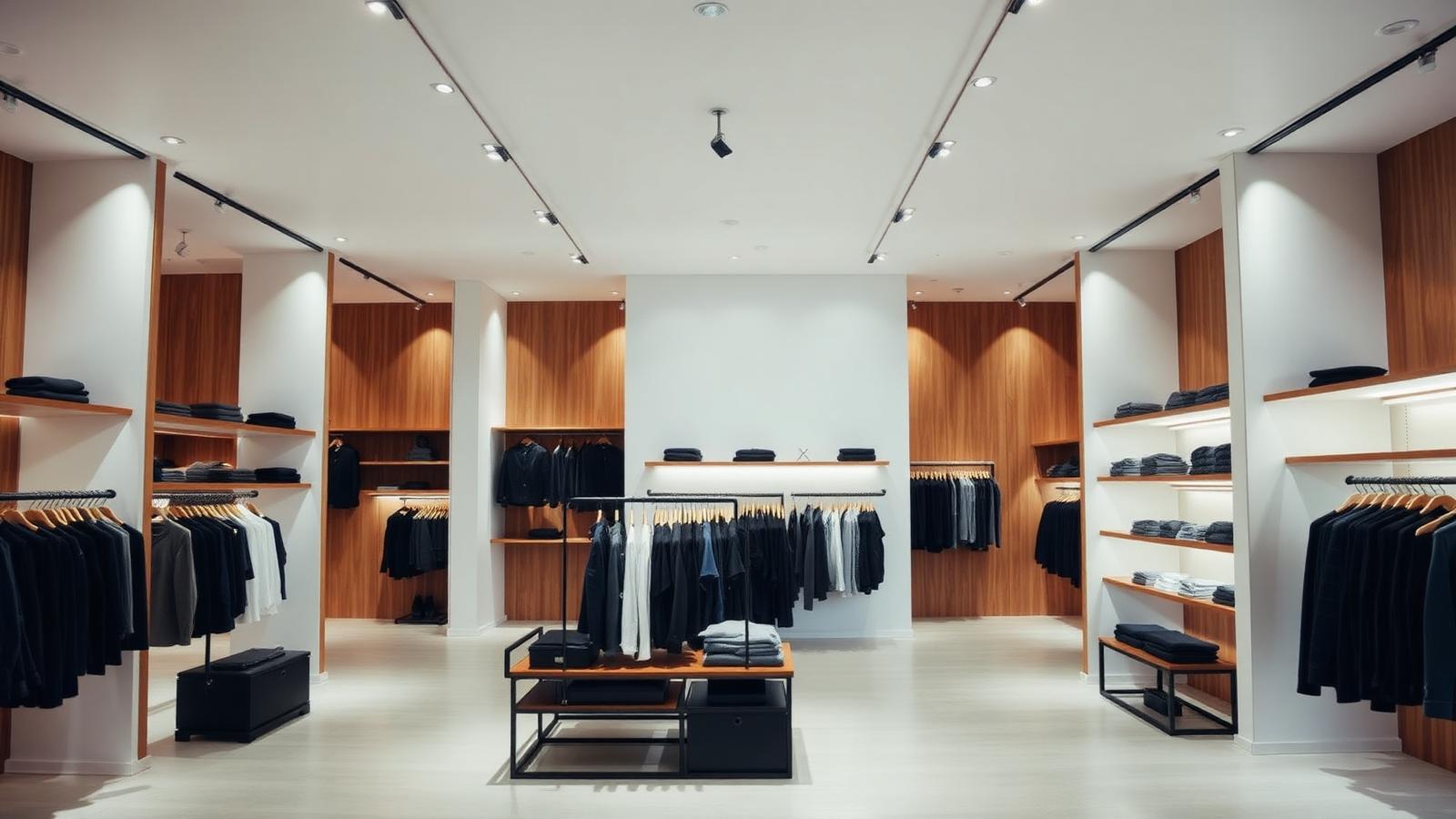 Interior of the Vinski Fashion World menswear showroom